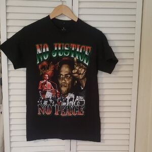 Gildan Black Graphic Tee with Red and Green Accents